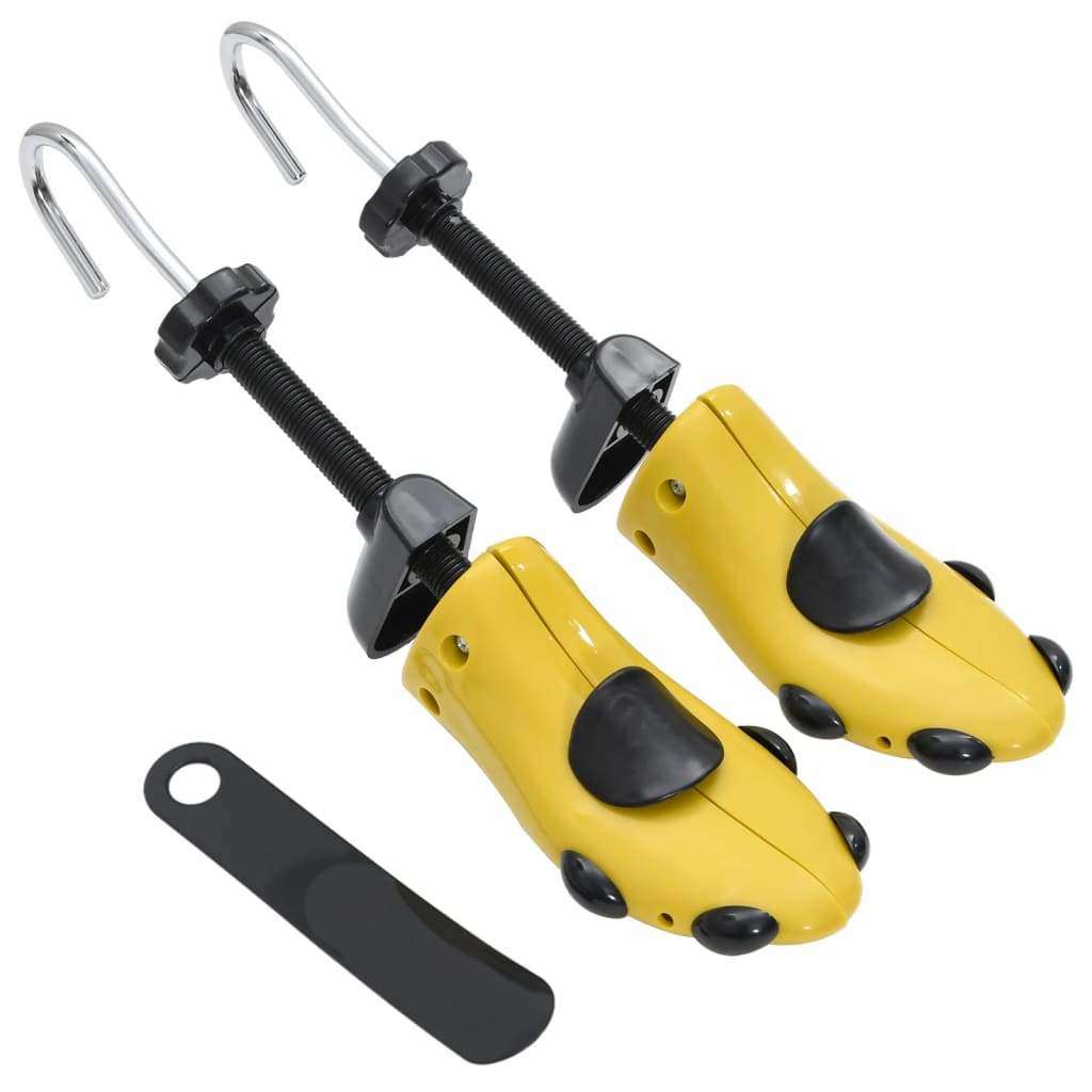vidaXL Schoenspanners met schoenlepel EU 34-37 kunststof geel