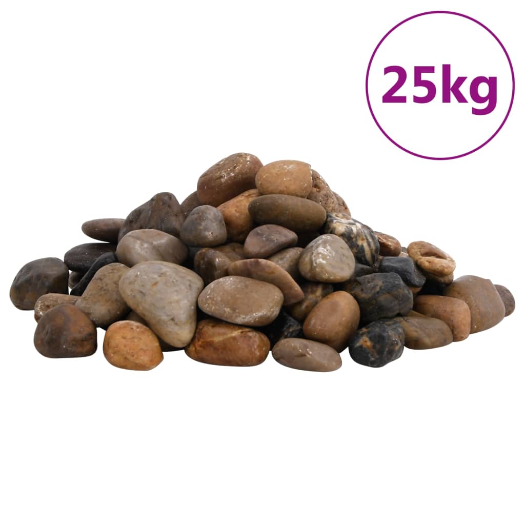vidaXL Polished Pebbles 2-5 cm 10 kg Multicolor