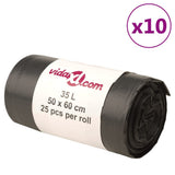vidaXL Rubbish Bags 250 pcs 35 L black