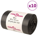 vidaXL Rubbish Bags 250 pcs 35 L black