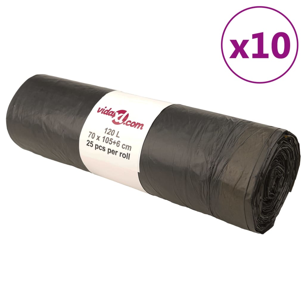 vidaXL Rubbish Bags 250 pcs 35 L black