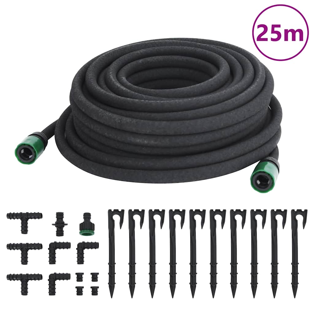 vidaXL Drip Hose 0.6'' 10 m Rubber Black