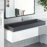 vidaXL Wastafel 50x38x11 cm gegoten mineraal/marmer matzwart