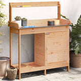 vidaXL Oppottafel met kast 110,5x45x124,5 cm massief vurenhout