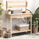 vidaXL Tissu de table avec plateau de rangement 147,5x44x139,5 cm massif vurenhout