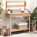 vidaXL Tissu de table avec plateau de rangement 147,5x44x139,5 cm massif vurenhout