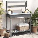 vidaXL Tissu de table avec plateau de rangement 147,5x44x139,5 cm massif vurenhout