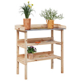 vidaXL Plantentafel met schappen 78x38x82,5 cm massief vurenhout
