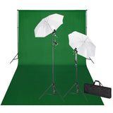 vidaXL Photography Studio Kit with Green Background and Lights 600x300 cm