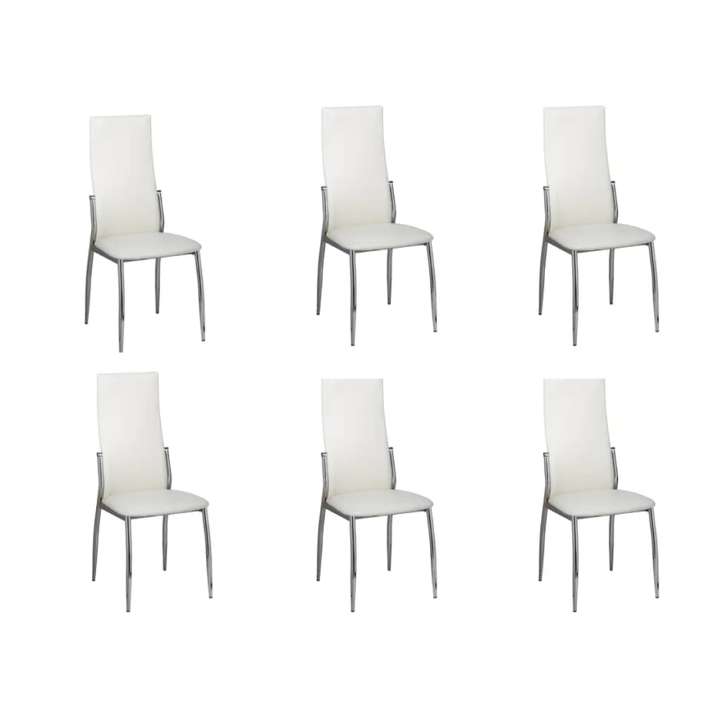 vidaXL Eetkamerstoelen 6 st kunstleer zwart