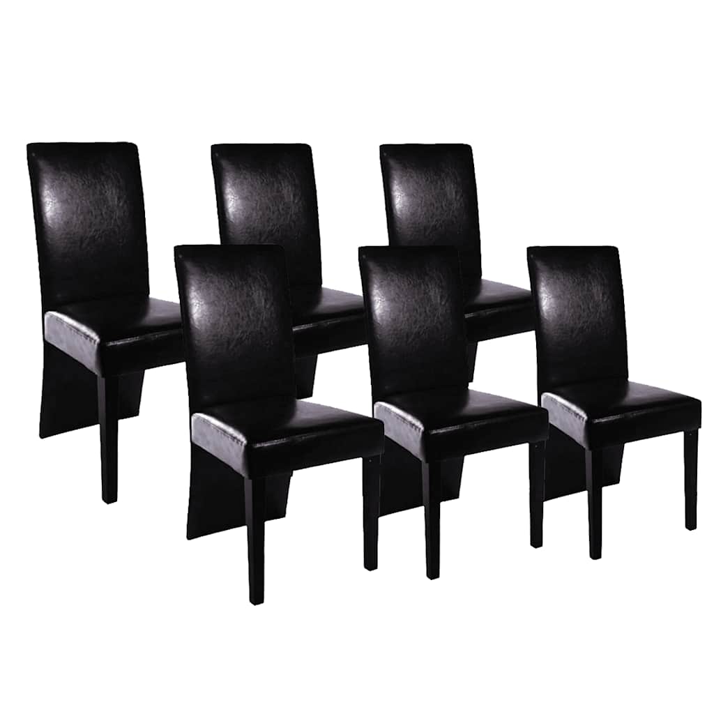 vidaXL Dining Chairs 4 pcs Faux Leather Black