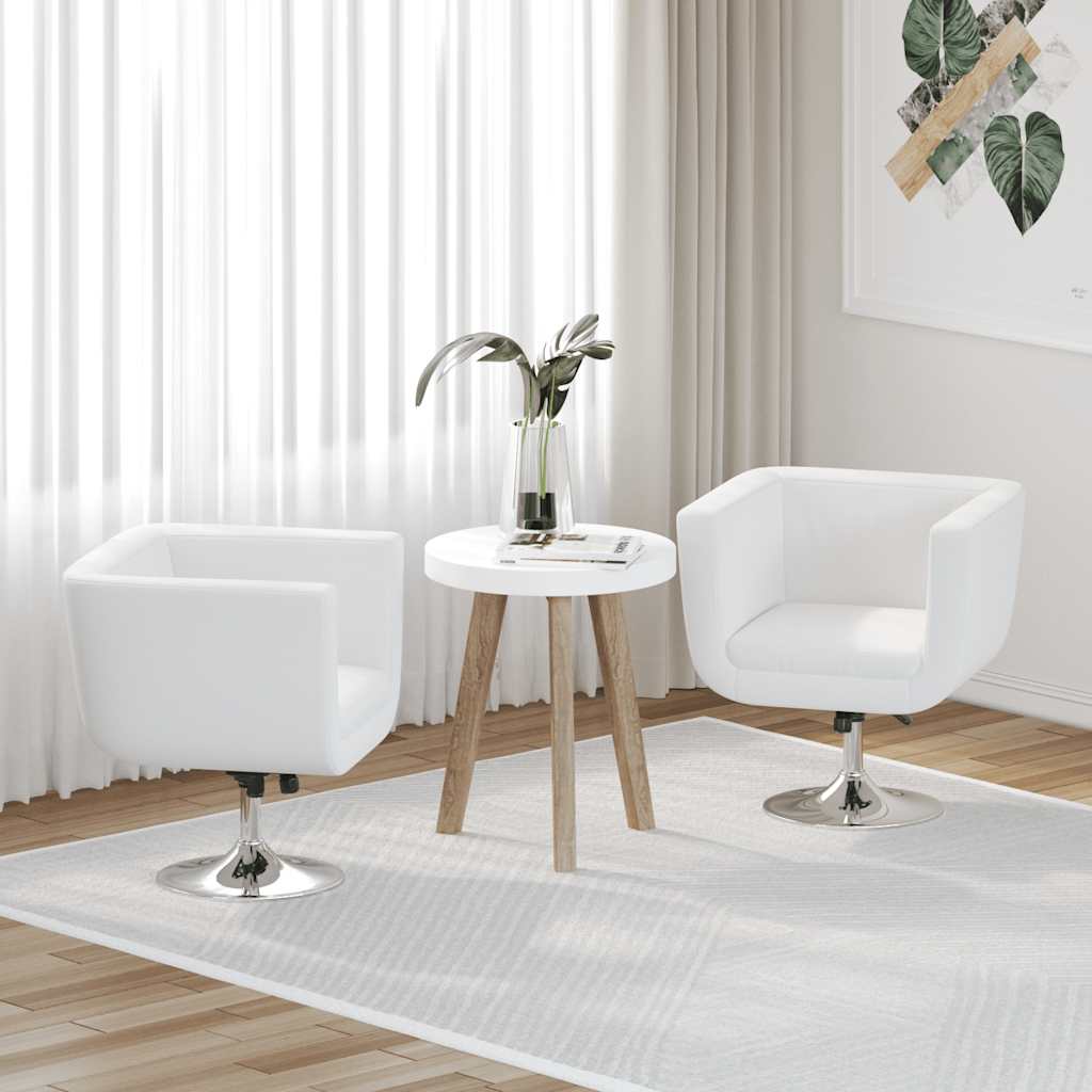 vidaXL Bar Stools 2 pcs artificial leather white