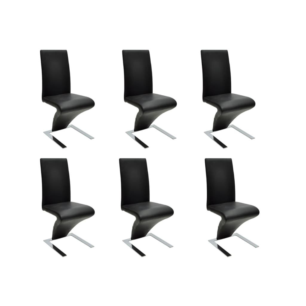 vidaXL Eetkamerstoelen 4 st kunstleer zwart