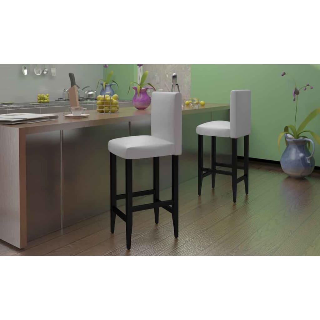 vidaXL Bar Stools 4 pcs Faux Leather Black