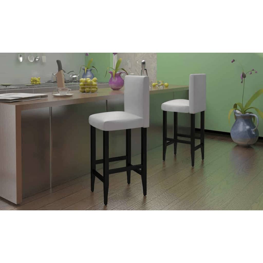 vidaXL Bar Stools 4 pcs Faux Leather Black