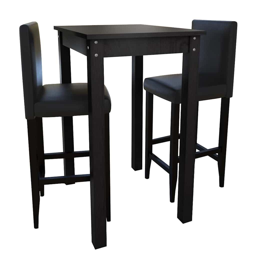 vidaXL Bartafel met 4 barkrukken zwart