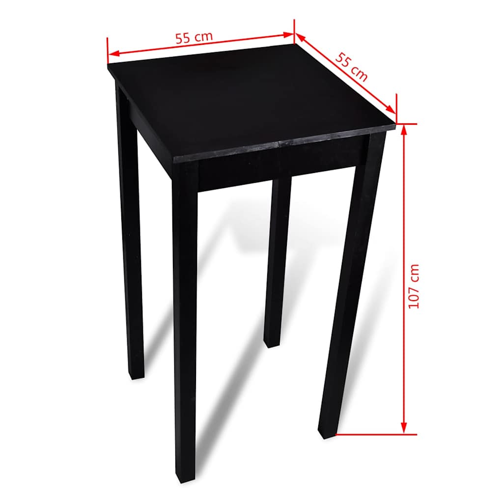 vidaXL Bartafel met 4 barkrukken zwart