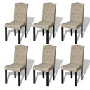 vidaXL Eetkamerstoelen 6 st stof camel