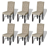 vidaXL Dining Chairs 6 pcs fabric camel