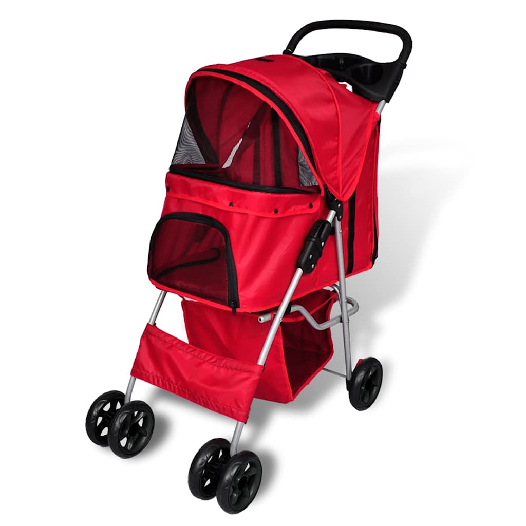 vidaXL Pet Stroller Red