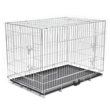 vidaXL Foldable Dog Crate M Metal