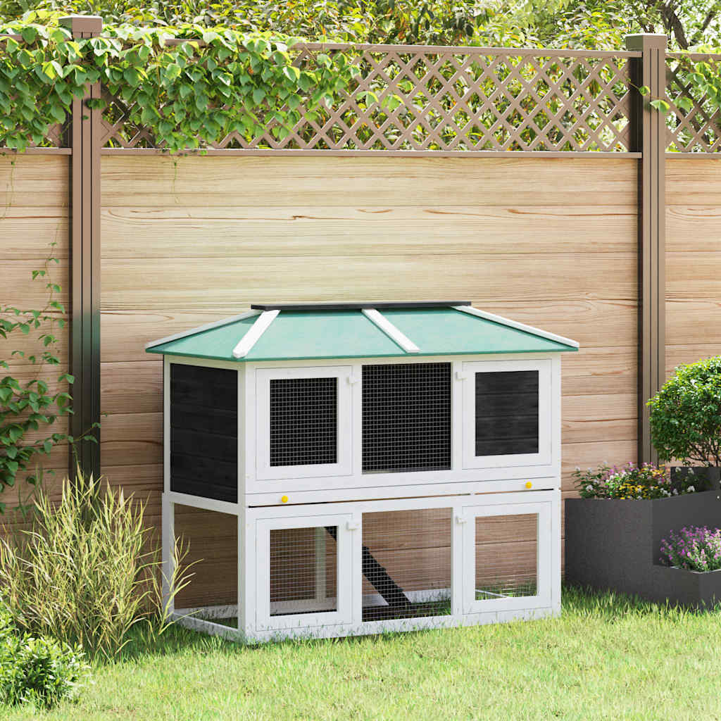 vidaXL 2-Story Wooden Animal Hutch