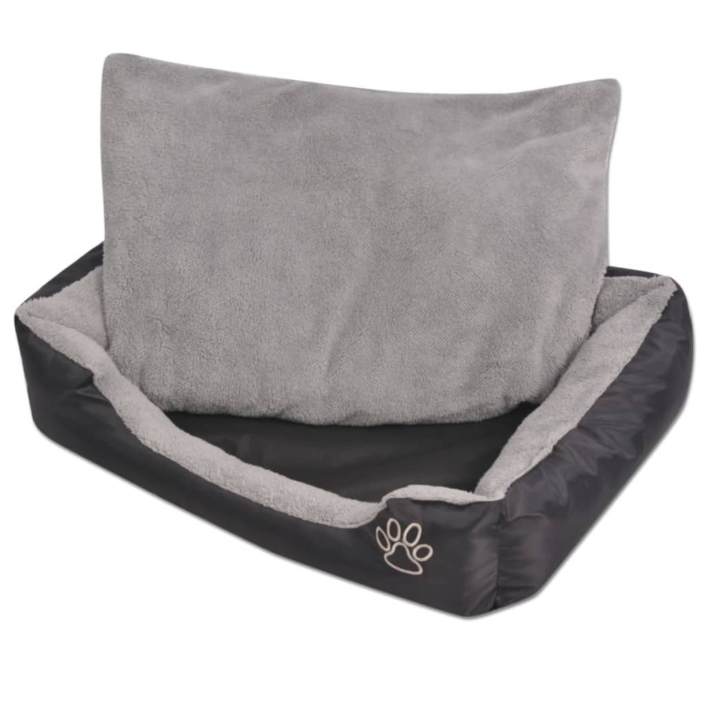 vidaXL Dog Bed with Padded Cushion Size S Grey