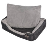 vidaXL Dog Bed with Padded Cushion Size S Grey