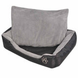 vidaXL Dog Bed with Padded Cushion Size S Grey