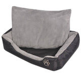 vidaXL Dog Bed with Padded Cushion Size S Grey