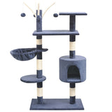 vidaXL Kattenkrabpaal met sisal krabpalen 125 cm donkerblauw