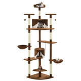 vidaXL Cat Tree with Sisal Scratching Posts 203 cm Beige and White