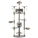vidaXL Cat Tree with Sisal Scratching Posts 203 cm Beige and White