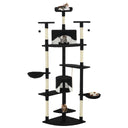 vidaXL Cat Tree with Sisal Scratching Posts 203 cm Beige and White