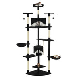 vidaXL Cat Tree with Sisal Scratching Posts 203 cm Beige and White
