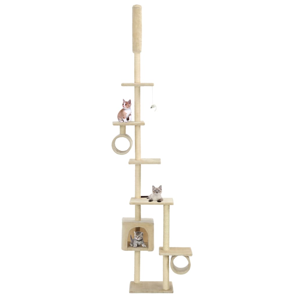 vidaXL Cat Scratching Post with Sisal Scratching Poles 260 cm Grey