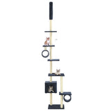 vidaXL Cat Scratching Post with Sisal Scratching Poles 260 cm Grey