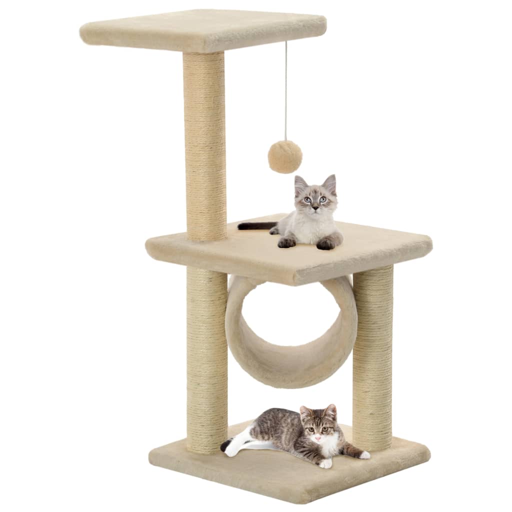 vidaXL Kattenkrabpaal met sisal krabpalen 65 cm grijs