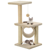 vidaXL Kattenkrabpaal met sisal krabpalen 65 cm grijs