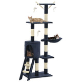 vidaXL Cat Tree with Sisal Scratching Posts 138 cm Grey