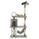 vidaXL Cat Scratching Tree with Sisal Scratching Posts 140 cm Grey