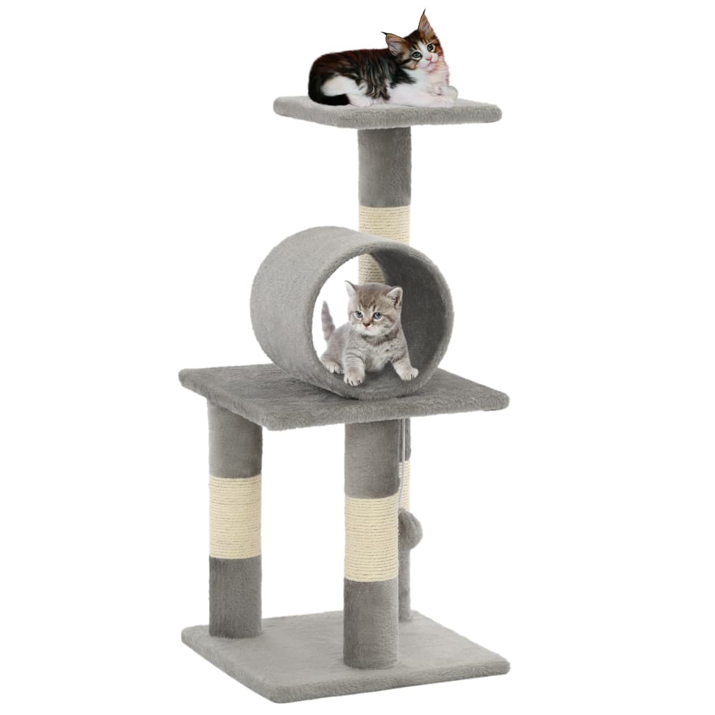 vidaXL Cat Scratching Post with Sisal Scratchers 65 cm Grey