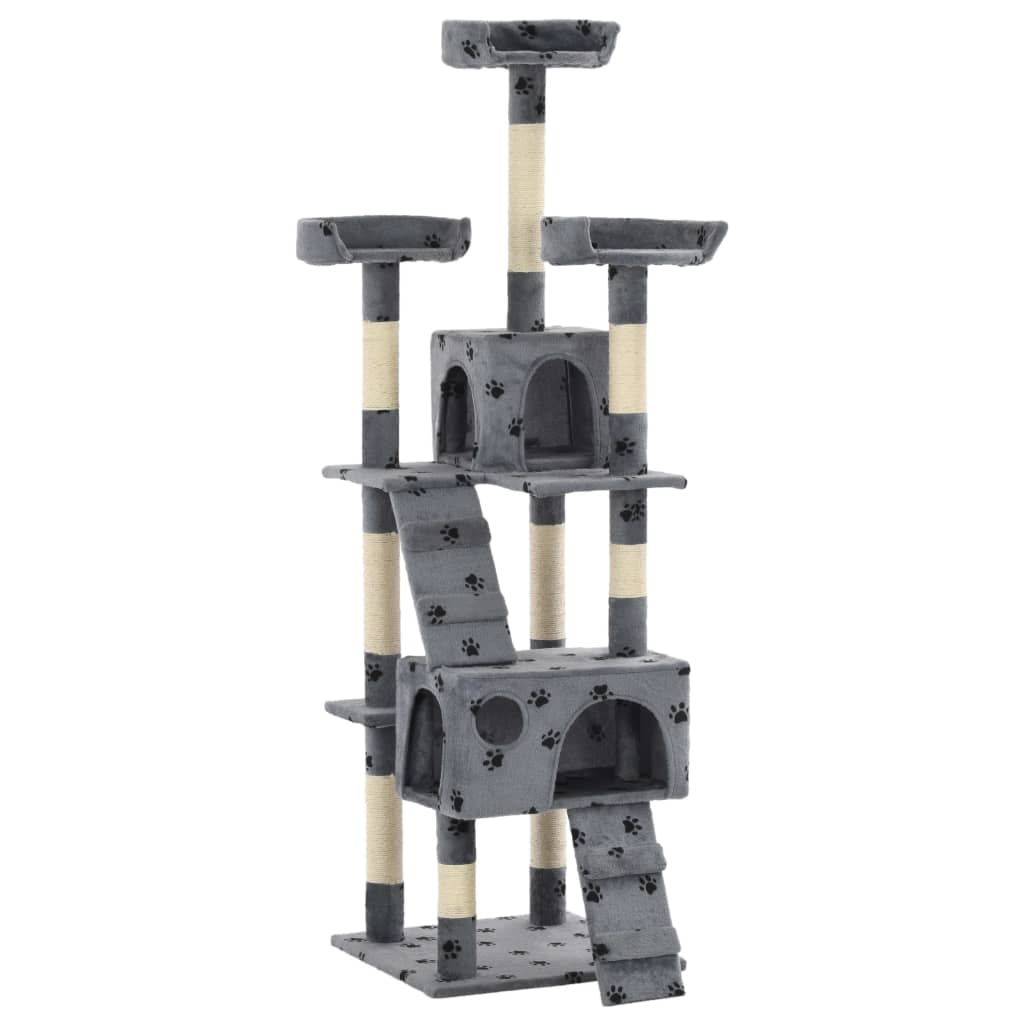 vidaXL Cat scratching post with sisal scratching posts 170 cm grey