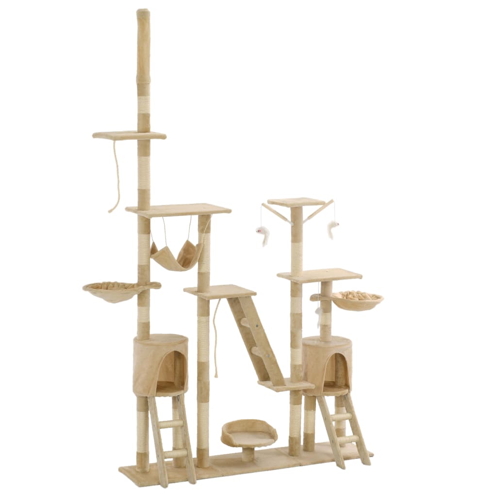 vidaXL Cat Scratching Tree with Sisal Scratching Posts 230-250 cm Grey