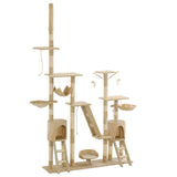 vidaXL Cat Scratching Tree with Sisal Scratching Posts 230-250 cm Grey
