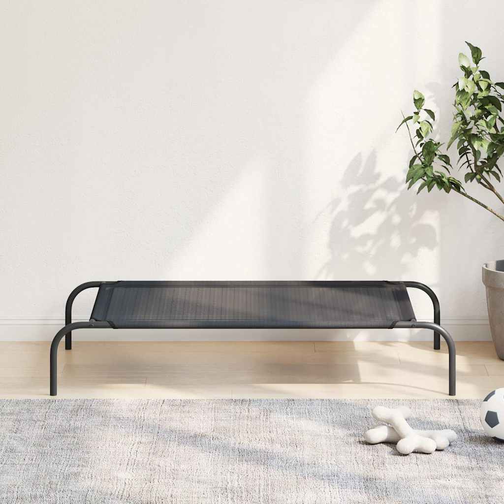 vidaXL Elevated Dog Bed S Textilene Black