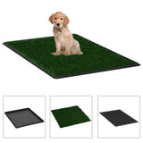 vidaXL Huisdierentoilet met bak en kunstgras 63x50x7 cm groen