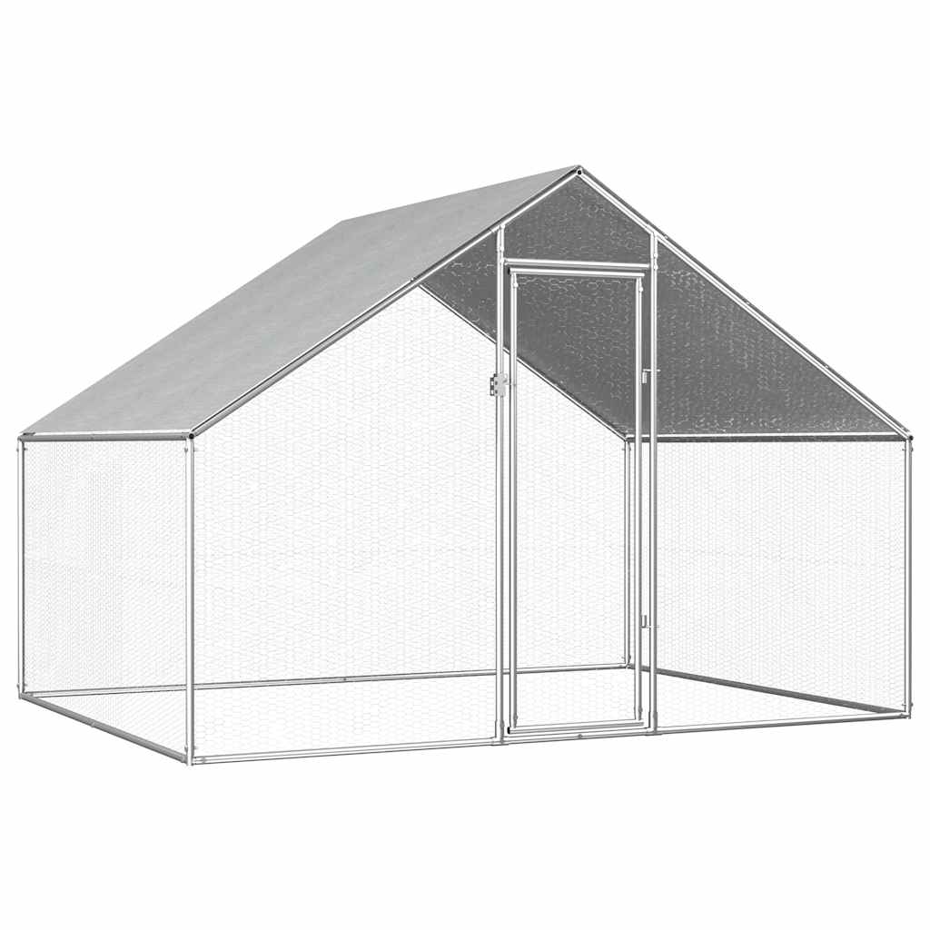 vidaXL Chicken Coop 2.75x2x1.92 m Galvanised Steel