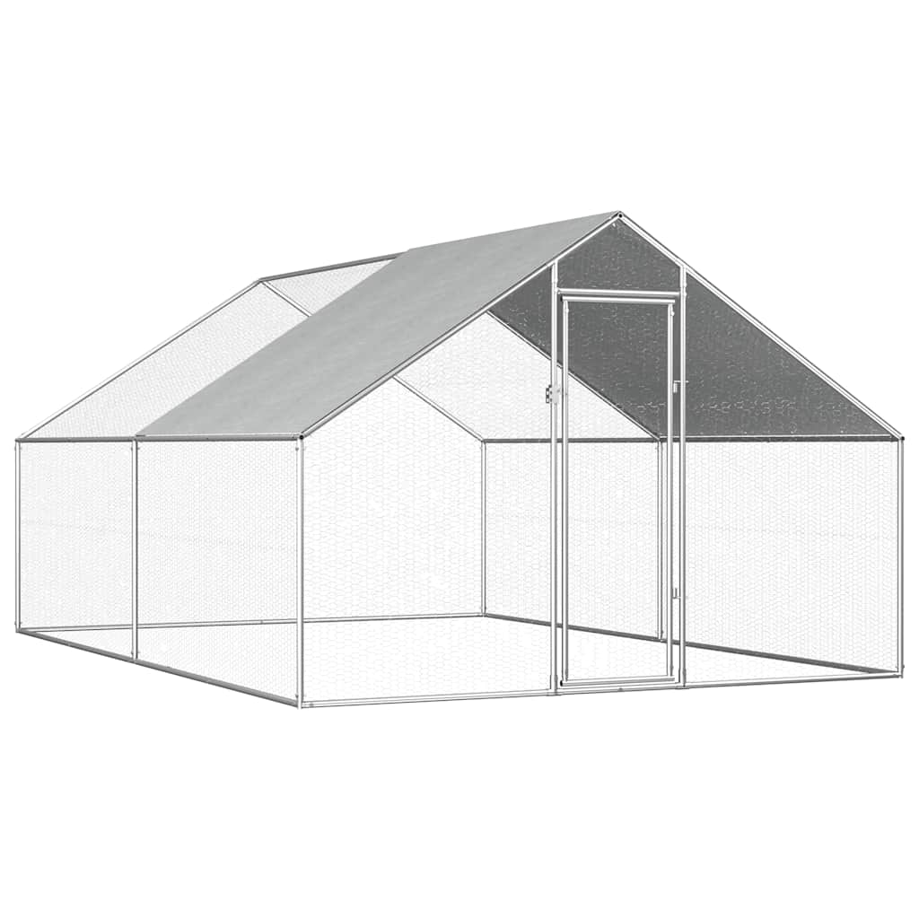 vidaXL Chicken Coop 2.75x2x1.92 m Galvanised Steel