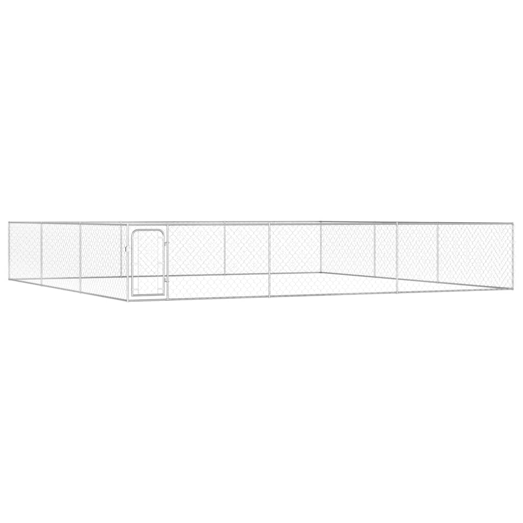 vidaXL Outdoor Dog Kennel 2x2x1 m Galvanized Steel